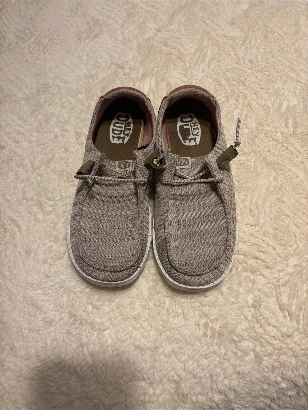 Hey Dude Kids Slip-On Sneakers - Taupe Knit